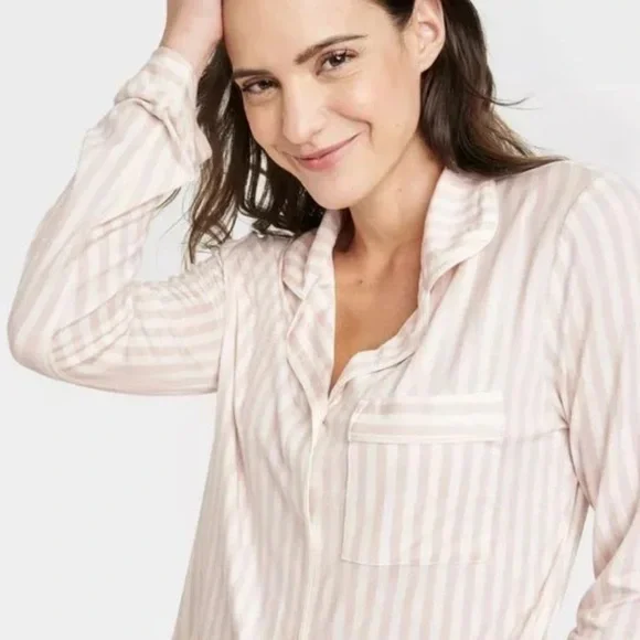 Women’s Stars Above Beautifully Soft Modal Blend Pajama Set - Pink Stripes - Picture 4 of 5